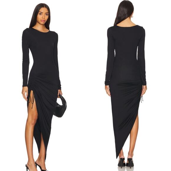 NWT OW Collection Black Long Sleeve Asymmetrical Dress Sz Large MSRP $220 - Picture 1 of 13